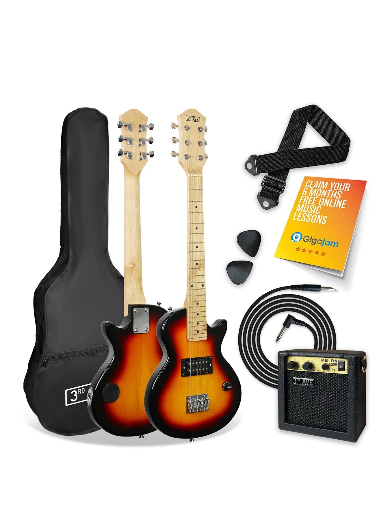 3rd Avenue✨ Junior Electric Rock Guitar Pack - Sunburst 3 3rd Avenue✨ Junior Electric Rock Guitar Pack - Sunburst