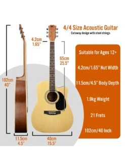 MX By 3rd Avenue Performance Series Acoustic Guitar Full Size Guitar Package - Natural -NARA Computer Shop UW8GR SQ2 0000000088 NO COLOR SLd