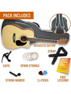 MX By 3rd Avenue Performance Series Acoustic Guitar Full Size Guitar Package - Natural -NARA Computer Shop UW8GR SQ3 0000000088 NO COLOR SLd1