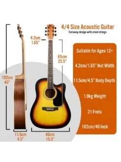 MX By 3rd Avenue Performance Series Acoustic Guitar Full Size Guitar Package - Sunburst -NARA Computer Shop UW8GS SQ2 0000000088 NO COLOR SLd