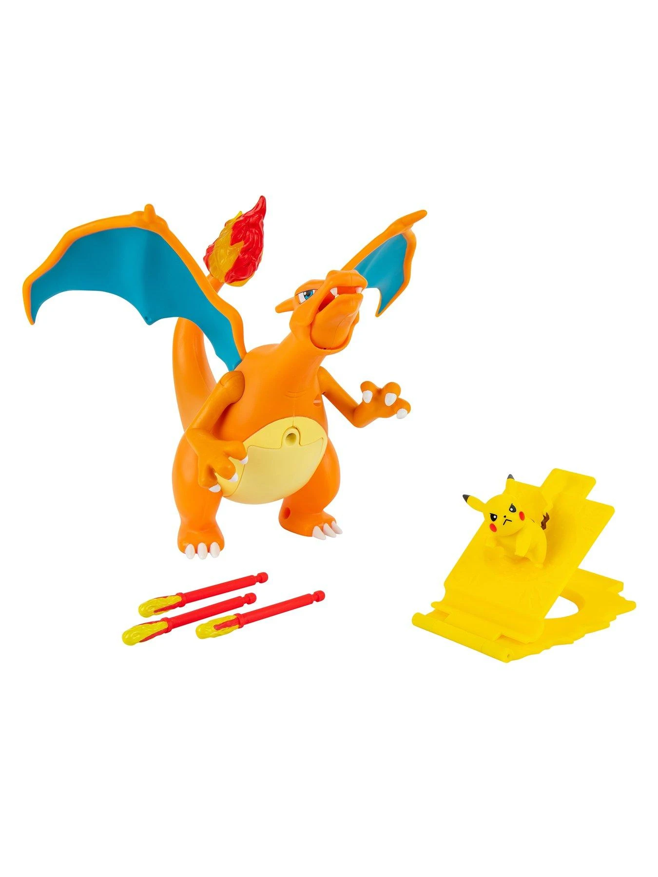 Pokemon Charizard Deluxe Feature Figure W/ Lights And Sounds - Includes Pikachu And Launcher 3 Pokemon Charizard Deluxe Feature Figure W/ Lights And Sounds - Includes Pikachu And Launcher