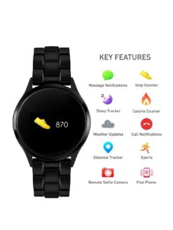 Reflex Active Series 4 Smart Watch With Colour Touch Screen And Black Stainless Steel Bracelet -NARA Computer Shop V4YES SQ2 0000000004 BLACK SLa