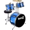RockJam 3 Piece Junior Drum Kit With Cymbal, Pedal, Stool And Sticks - Metallic Blue -NARA Computer Shop V7EAB SQ1 0000000020 BLUE SLf