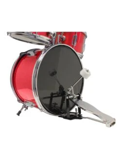 RockJam 3 Piece Junior Drum Kit With Cymbal, Pedal, Stool And Sticks - Metallic Red -NARA Computer Shop V7EAD SQ4 0000000017 RED SLd2