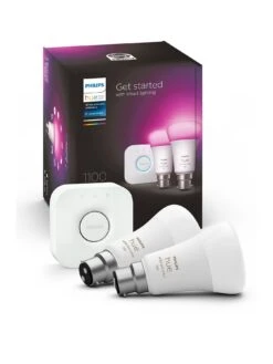 Philips Hue Hue White & Colour Ambiance Smart Bulb 2 Pack B22 Starter Kit