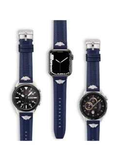 Police Wings Blue Leather Mens Apple Srap -NARA Computer Shop V85FW SQ3 0000000020 BLUE MDd