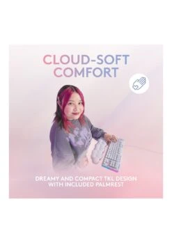 LogitechG G713 Wired Mechanical Gaming Keyboard, Linear Switches (GX Brown) And Keyboard Palm Rest, PC/Mac, White Mist -NARA Computer Shop V8BLE SQ2 0000000088 NO COLOR SLb