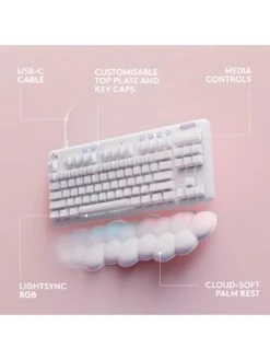 LogitechG G713 Wired Mechanical Gaming Keyboard, Linear Switches (GX Brown) And Keyboard Palm Rest, PC/Mac, White Mist -NARA Computer Shop V8BLE SQ6 0000000088 NO COLOR SLd2