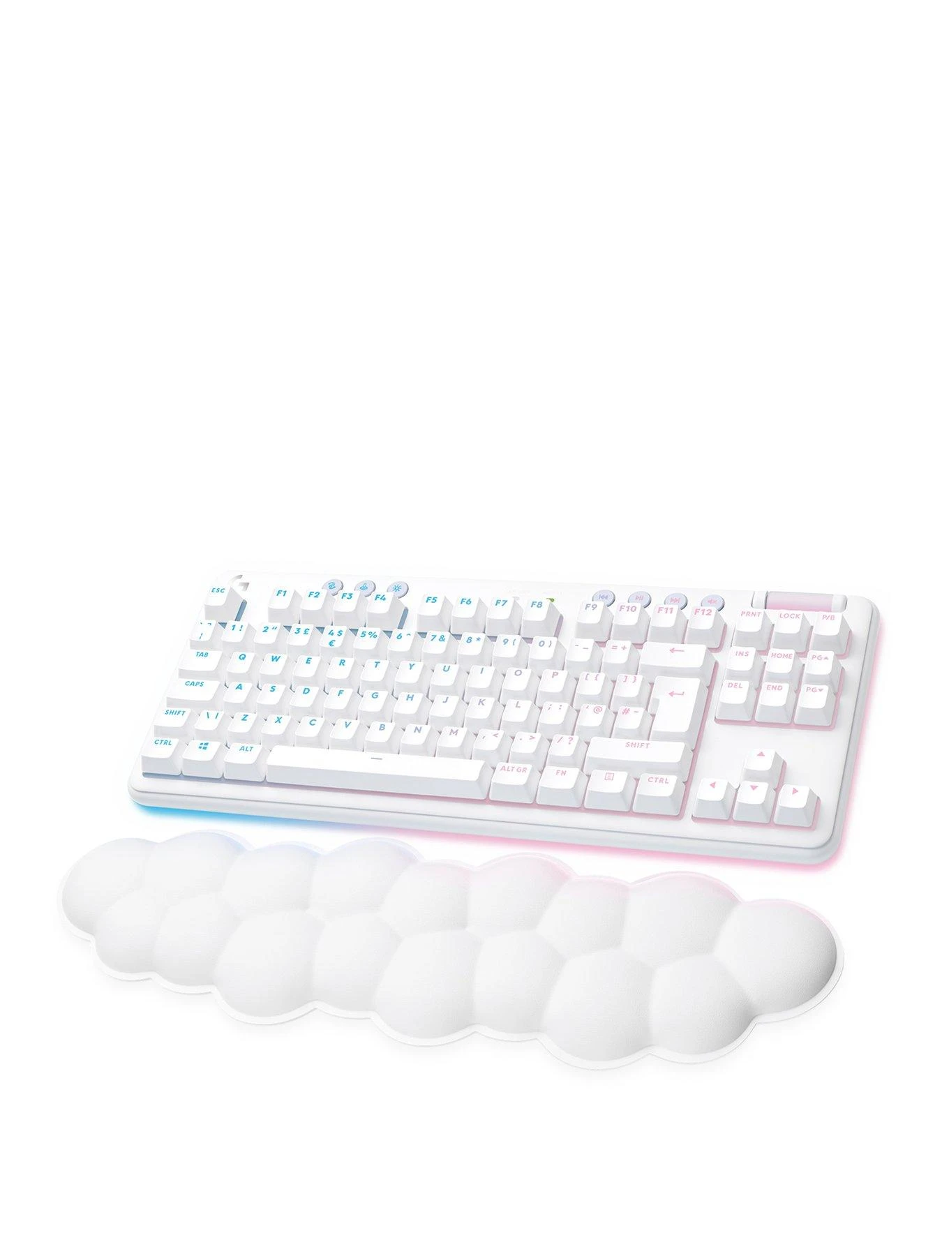 LogitechG G715 Wireless Mechanical Gaming Keyboard, Tactile Switches (GX Brown) And Keyboard Palm Rest, For PC/Mac - White 3 LogitechG G715 Wireless Mechanical Gaming Keyboard, Tactile Switches (GX Brown) And Keyboard Palm Rest, For PC/Mac - White