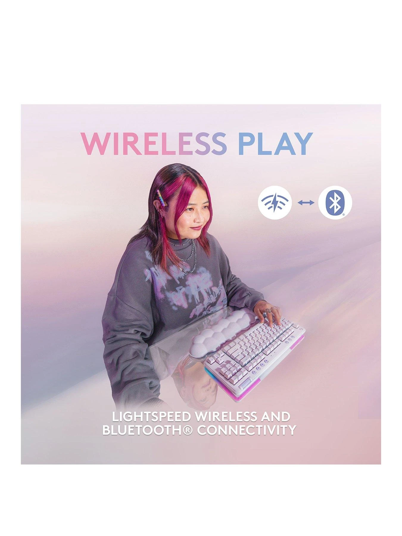 LogitechG G715 Wireless Mechanical Gaming Keyboard, Tactile Switches (GX Brown) And Keyboard Palm Rest, For PC/Mac - White 5 LogitechG G715 Wireless Mechanical Gaming Keyboard, Tactile Switches (GX Brown) And Keyboard Palm Rest, For PC/Mac - White - Image 3