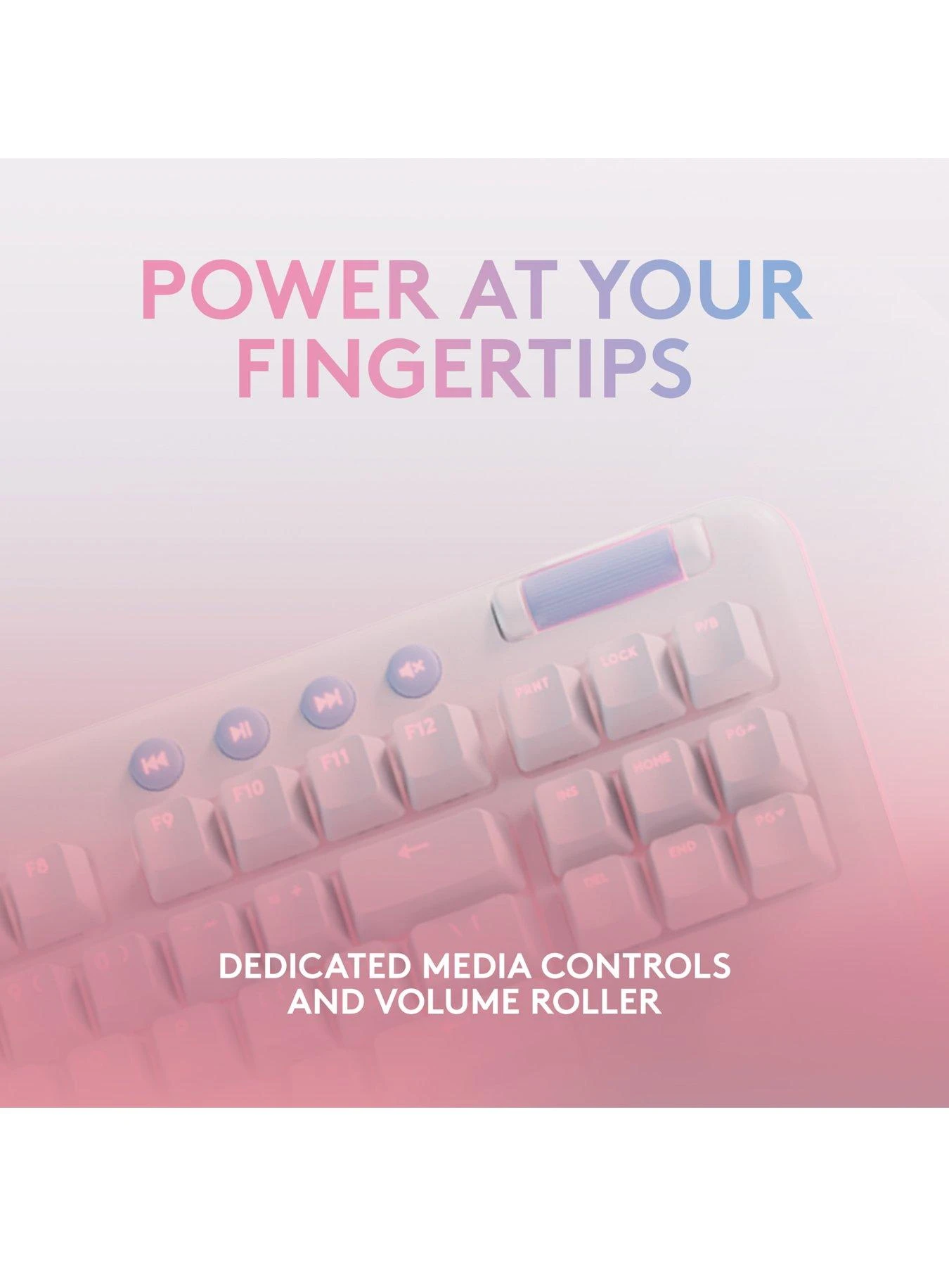 LogitechG G715 Wireless Mechanical Gaming Keyboard, Tactile Switches (GX Brown) And Keyboard Palm Rest, For PC/Mac - White 7 LogitechG G715 Wireless Mechanical Gaming Keyboard, Tactile Switches (GX Brown) And Keyboard Palm Rest, For PC/Mac - White - Image 5