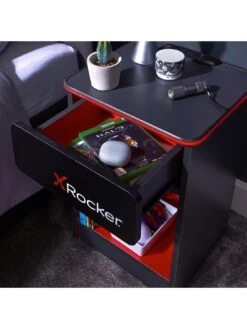 X Rocker Carbon-tek Side Table With Neo LED Lighting And Wireless Phone Charging -NARA Computer Shop V8F6Z SQ4 0000000005 GREY SLd1