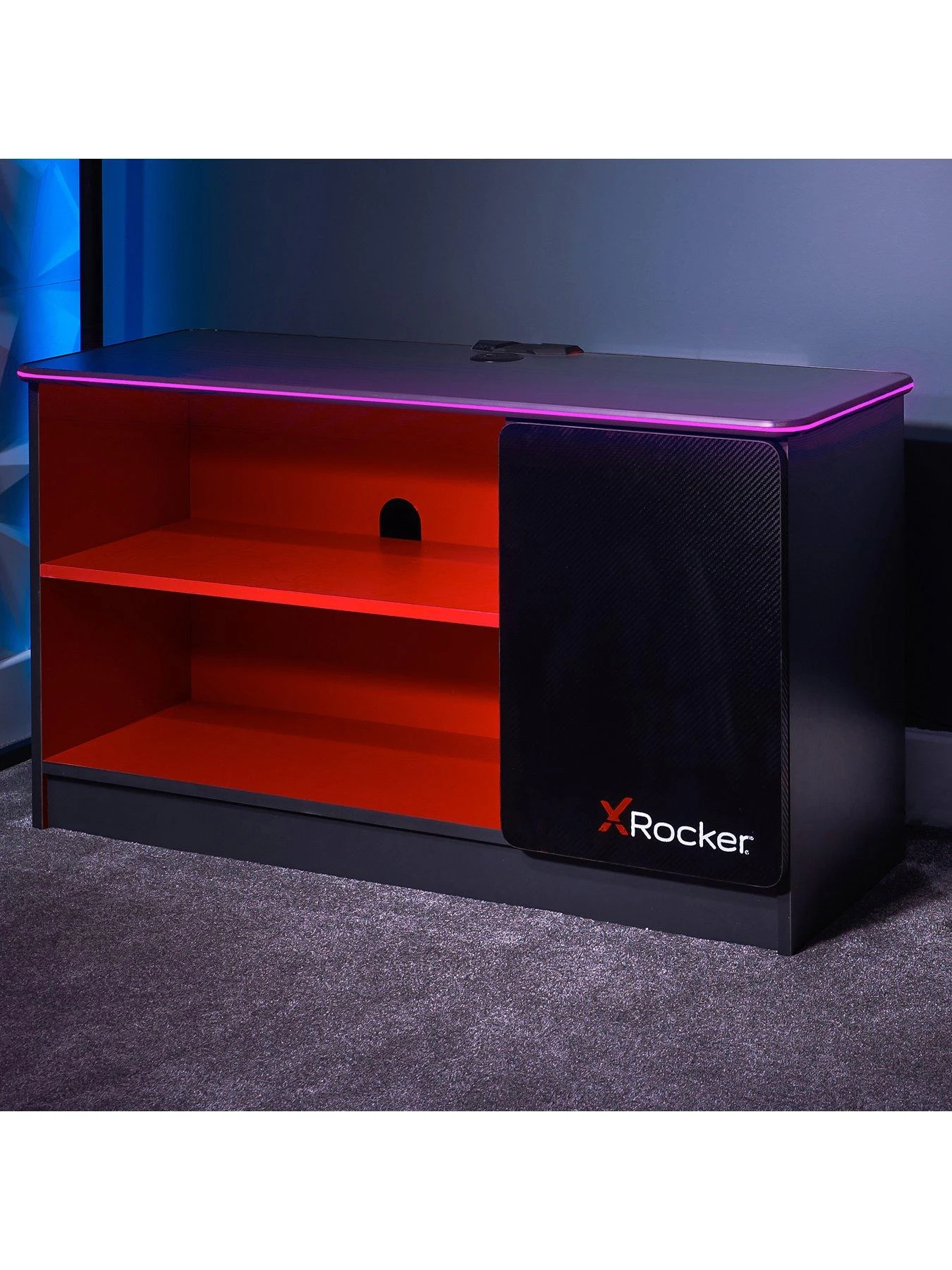 X Rocker Carbon-tek TV Media Unit With Neo Fibre LED Lights 7 X Rocker Carbon-tek TV Media Unit With Neo Fibre LED Lights - Image 5