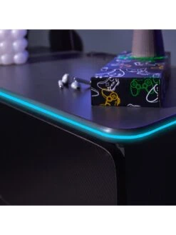 X Rocker Carbon-tek Gaming Storage Sideboard With Drawers, Shelves And LEDs -NARA Computer Shop V8F73 SQ3 0000000005 GREY SLd