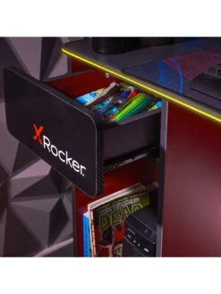 X Rocker Carbon-tek Gaming Desk With Wireless Charging And Neo Fibre Led Lighting -NARA Computer Shop V8F74 SQ4 0000000005 GREY SLd1
