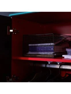 X Rocker Carbon Tek 2 Door Wardrobe With Drawer And Neo Fibre LED Lighting -NARA Computer Shop V8F75 SQ6 0000000005 GREY SLd3