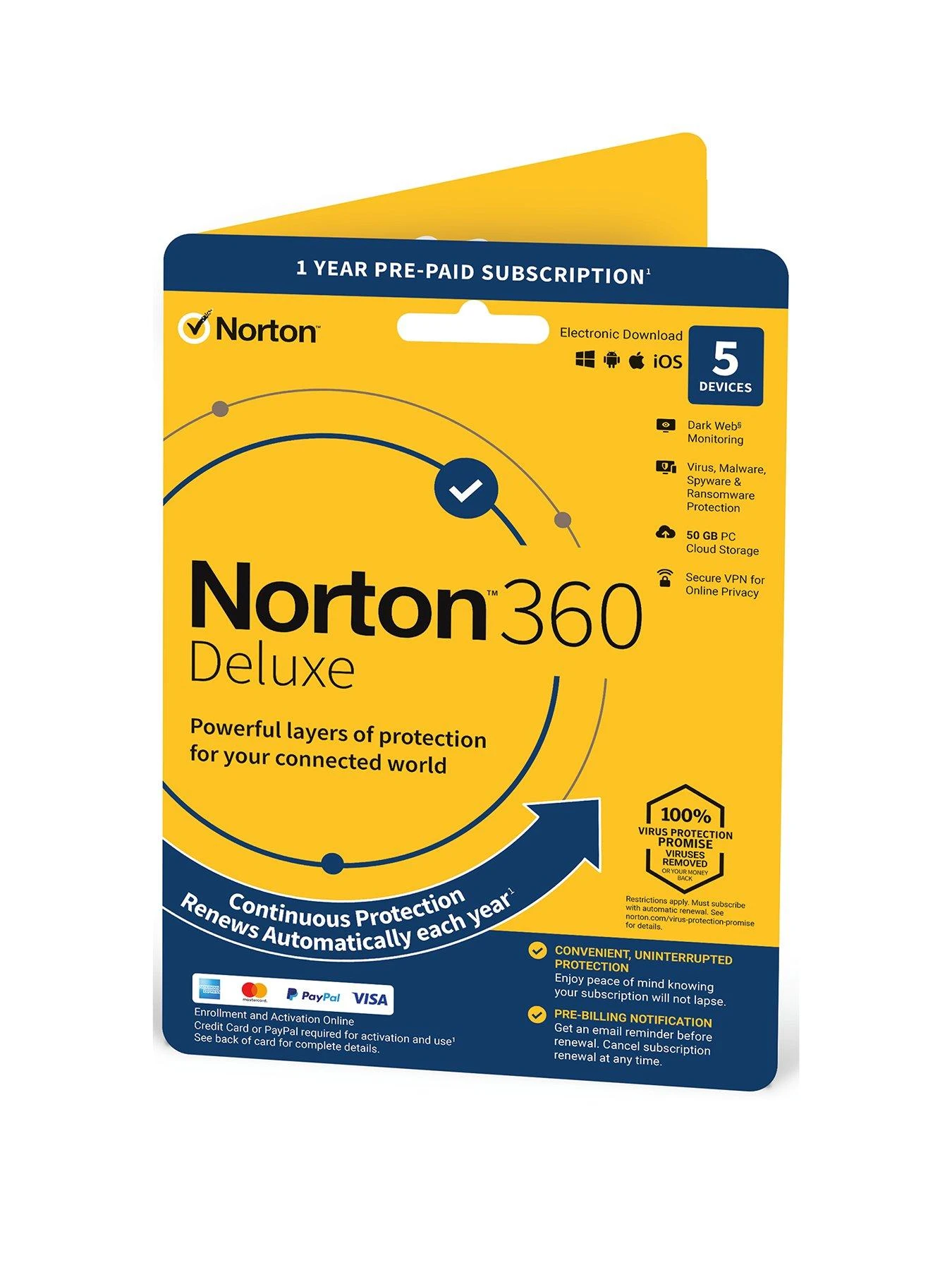 Norton 360 Deluxe 5 Devices 1 Year Subscription With Automatic Renewal 3 Norton 360 Deluxe 5 Devices 1 Year Subscription With Automatic Renewal