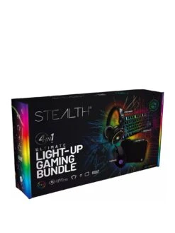 Stealth 4-in-1 Light Up Gaming Bundle - Keyboard, Mouse, Mouse Pad, C6-100 LED Gaming Headset -NARA Computer Shop V9WGE SQ3 0000000099 N A SLa