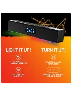 Stealth LED Light-Up Rechargeable, Portable Soundbar For Gaming, Music And Movies -NARA Computer Shop V9WGF SQ6 0000000099 N A SLd2