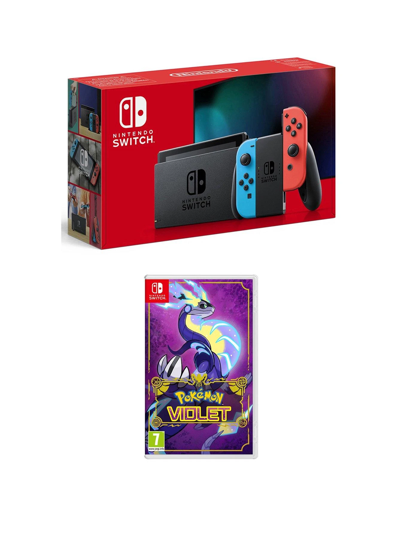 Nintendo Switch Neon Console 1.1 & Pokemon Violet 3 Nintendo Switch Neon Console 1.1 & Pokemon Violet