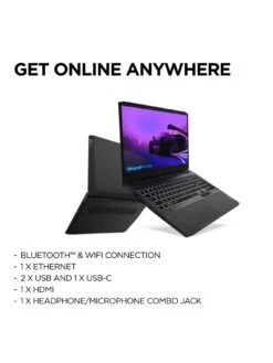 Lenovo IdeaPad Gaming 3 Gaming Laptop - 15.6in FHD 120Hz, GeForce RTX 3060, AMD Ryzen 5, 8GB RAM, 512GB SSD -NARA Computer Shop VAI5P SQ5 0000000004 BLACK SLd1