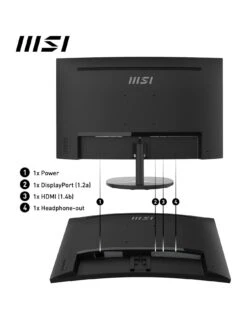 MSI PRO MP241CA 24 Inch, FHD, 75Hz, AMD Freesync, Curved, With Built In Speakers -NARA Computer Shop VF1RA SQ2 0000000004 BLACK SLb