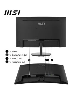 MSI PRO MP271CA 27 Inch, FHD, 75hz, AMD Freesync, Curved, With Built-in Speakers -NARA Computer Shop VF1RC SQ2 0000000004 BLACK SLb