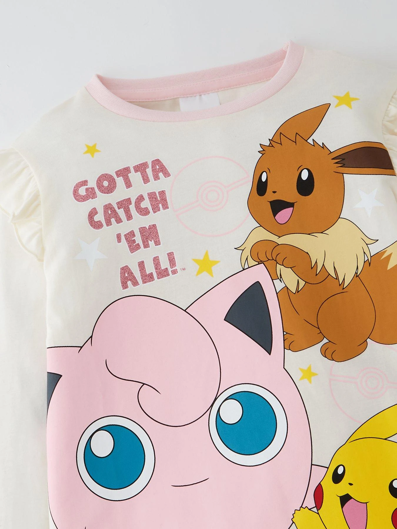 Pokemon Pikachu And Friends Long Sleeve Pyjamas - Pink/Cream 5 Pokemon Pikachu And Friends Long Sleeve Pyjamas - Pink/Cream - Image 3