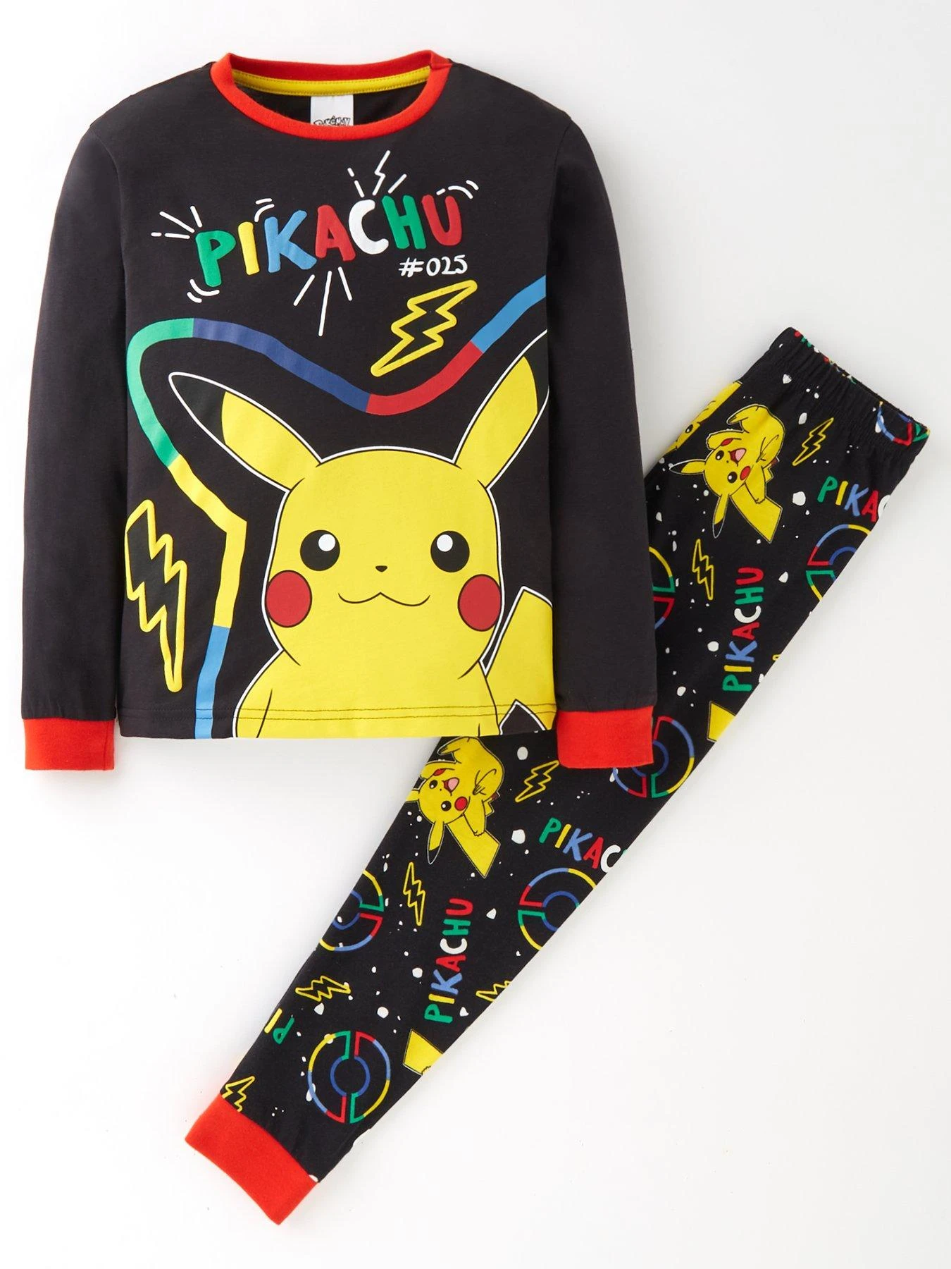 Pokemon Pikachu Long Sleeve Pyjamas - Black 3 Pokemon Pikachu Long Sleeve Pyjamas - Black