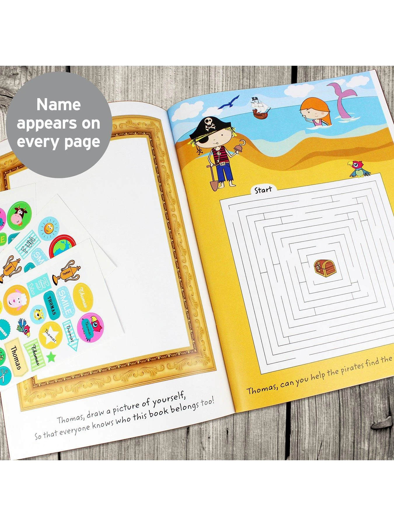 The Personalised Memento Company Personalised Activity Book With Stickers 4 The Personalised Memento Company Personalised Activity Book With Stickers - Image 2
