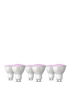 Philips Hue Hue White & Colour Ambiance Smart Spotlight 6 Pack LED 4.3W GU10 With Bluetooth