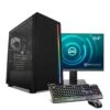 PCSpecialist Fusion A3G Gaming Desktop Bundle - AMD Ryzen 3, 8GB RAM, 512GB SSD, 24in FHD Monitor, Keyboard And Mouse