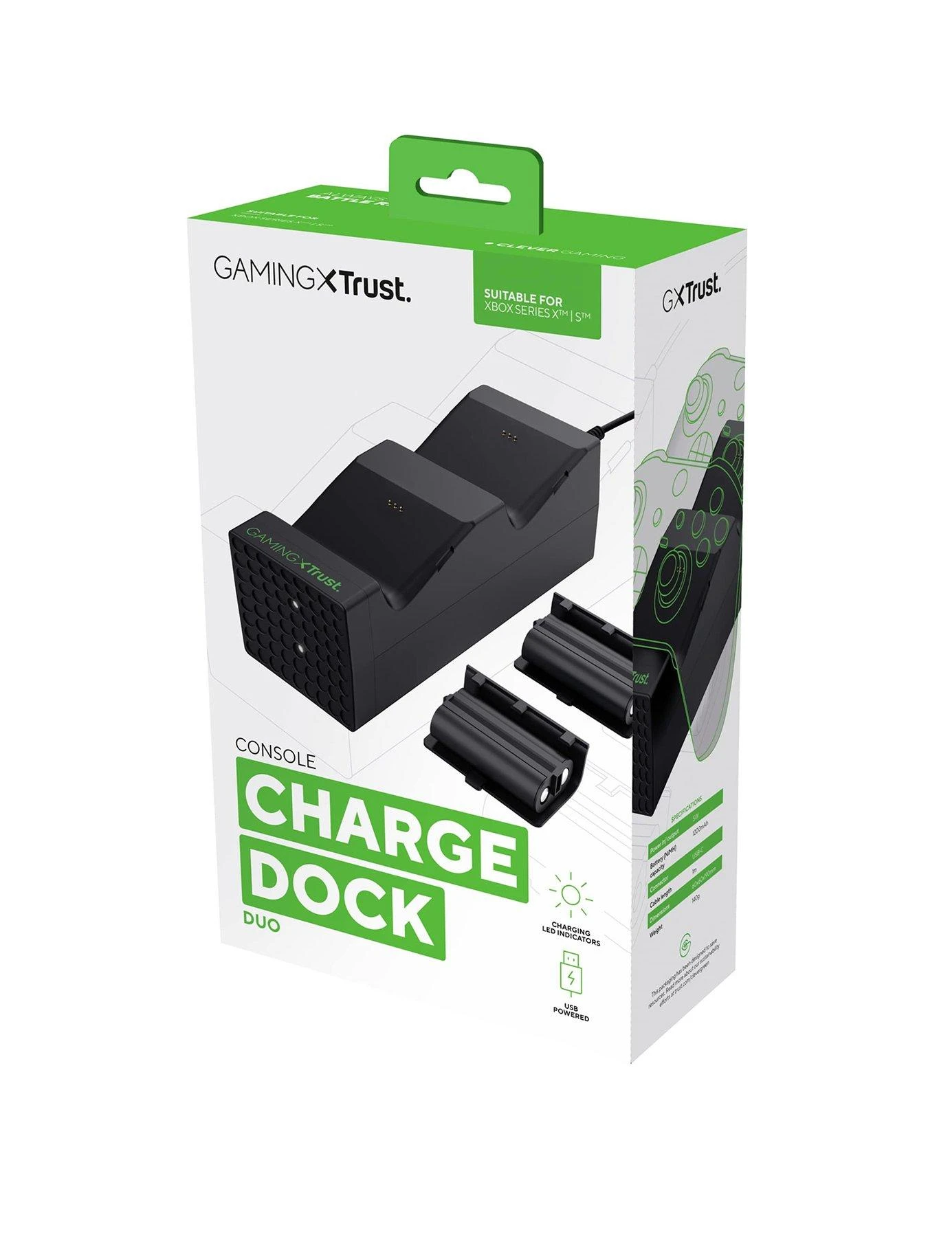 Trust GXT 250 Duo Charge Dock For Xbox Series S / X With 2 Battery Packs 5 Trust GXT 250 Duo Charge Dock For Xbox Series S / X With 2 Battery Packs - Image 3