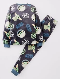 The Mandalorian Grogu Baby Yoda Childrens Fleece Pyjamas - Grey -NARA Computer Shop VIDHY SQ3 0000000005 GREY SLb