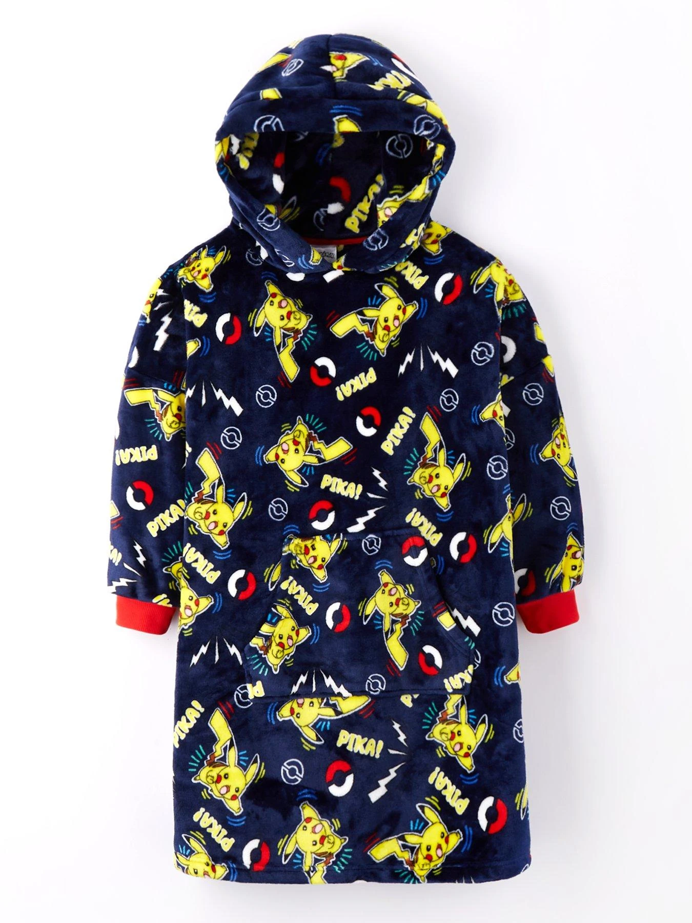 Pokemon Hood Detail Fleece Hooded Blanket - Navy 3 Pokemon Hood Detail Fleece Hooded Blanket - Navy