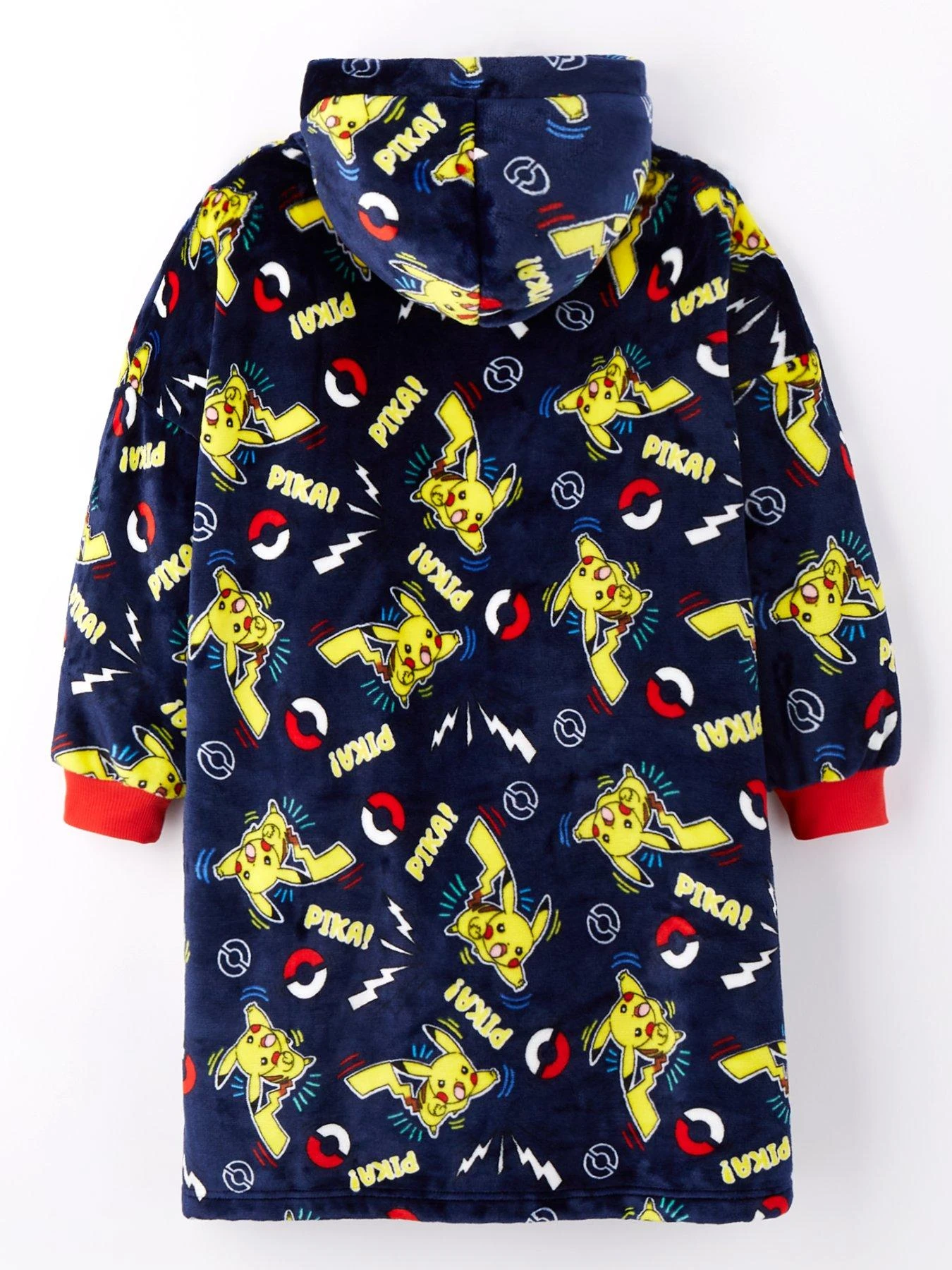 Pokemon Hood Detail Fleece Hooded Blanket - Navy 4 Pokemon Hood Detail Fleece Hooded Blanket - Navy - Image 2