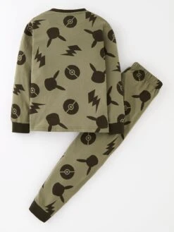 Pokemon All Over Print Long Sleeve Pyjamas - Khaki 7 Pokemon All Over Print Long Sleeve Pyjamas - Khaki -NARA Computer Shop VIDLL SQ3 0000000058 KHAKI SLb