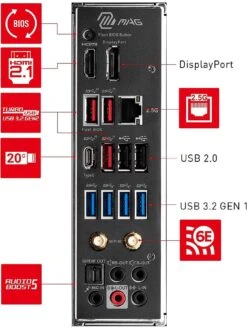 MSI MAG B650 Tomahawk AMD PC Gaming Motherboard -NARA Computer Shop VIH0C SQ6 0000000004 BLACK SLd2
