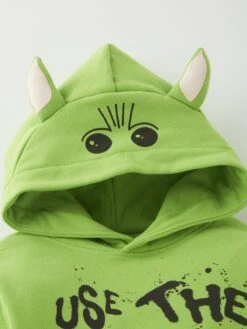 The Mandalorian Baby Yoda Grogu Hood Detail Hoodie -NARA Computer Shop VIJG1 SQ4 0000000047 GREEN SLd