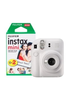 Fujifilm Instax Mini 12 Instant Camera With 20 Shot Film Pack - Clay White