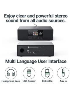 Majority Quadriga CD Music System With Internet, DAB And FM Radio Black -NARA Computer Shop VIQNS SQ6 0000000004 BLACK SLd2