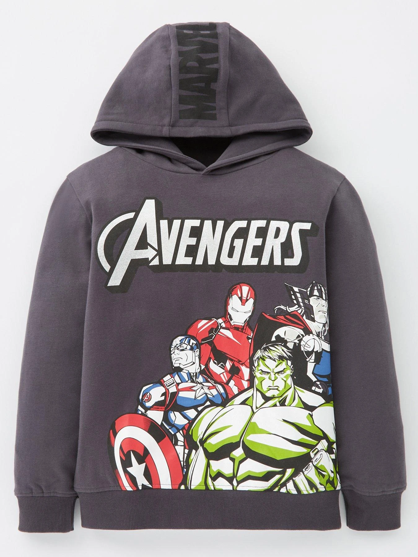 Marvel Boys Avengers Foil Print Hoodie – Grey 3 Marvel Boys Avengers Foil Print Hoodie – Grey