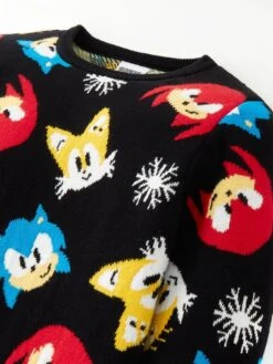 Sonic The Hedgehog Christmas Jumper -NARA Computer Shop VIS3T SQ4 0000000004 BLACK SLd