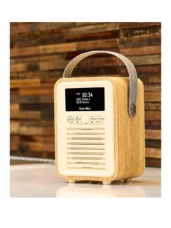 VQ Retro Mini Portable DAB Radio With Bluetooth - Oak -NARA Computer Shop VJ1X6 SQ2 0000000006 OAK SLb