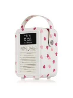 VQ Retro Mini Portable DAB Radio With Bluetooth - Pink Hearts -NARA Computer Shop VJ1XB SQ4 0000000067 CREAM SLd