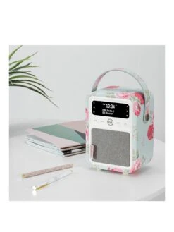 VQ Cath Kidson Mini Portable DAB+ Digital Radio With Bluetooth - Antique Rose -NARA Computer Shop VJ1XC SQ2 0000000067 CREAM SLb