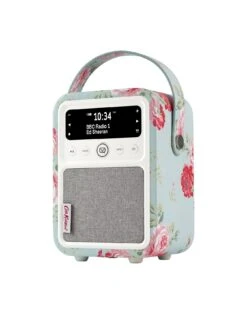 VQ Cath Kidson Mini Portable DAB+ Digital Radio With Bluetooth - Antique Rose -NARA Computer Shop VJ1XC SQ4 0000000067 CREAM SLd
