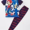 Sonic The Hedgehog Sonic The Hedgehog And Knuckles Short Sleeve Pyjamas - Blue