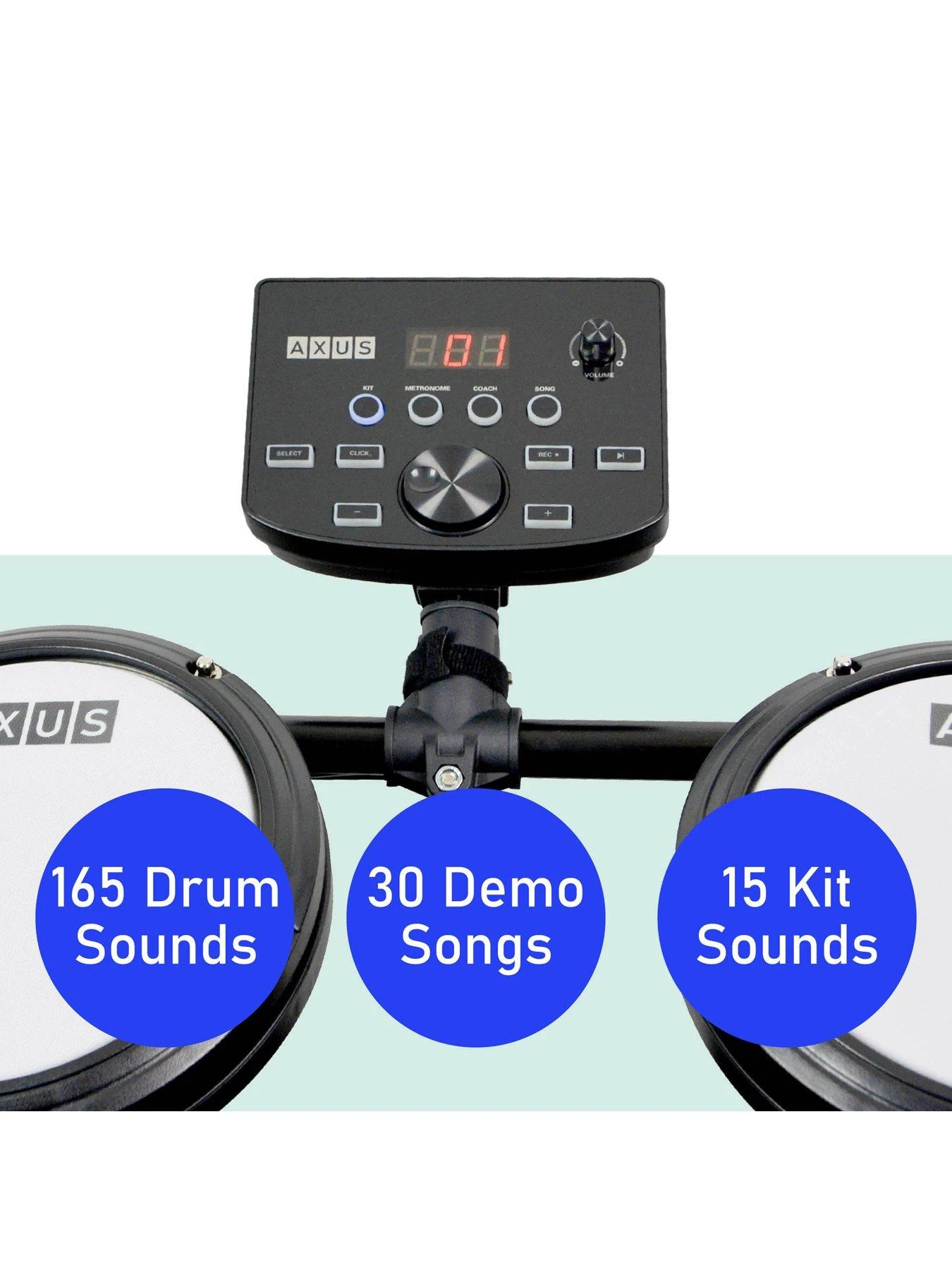 Axus Electronic Digital Drum Kit Package With Stool, Sticks And Headphones 5 Axus Electronic Digital Drum Kit Package With Stool, Sticks And Headphones - Image 3