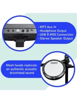 Axus Electronic Digital Drum Kit Package With Stool, Sticks And Headphones 12 Axus Electronic Digital Drum Kit Package With Stool, Sticks And Headphones -NARA Computer Shop VLGA8 SQ4 0000000099 N A SLd2